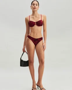 Red Floral Underwire Bikini Set