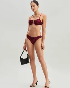 Red Floral Underwire Bikini Set