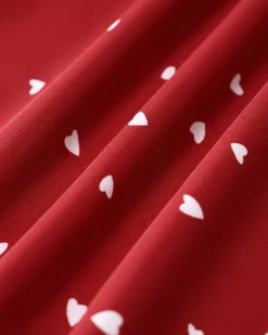 Red Heart Pattern Sweetheart Neck Slip Mini Dress