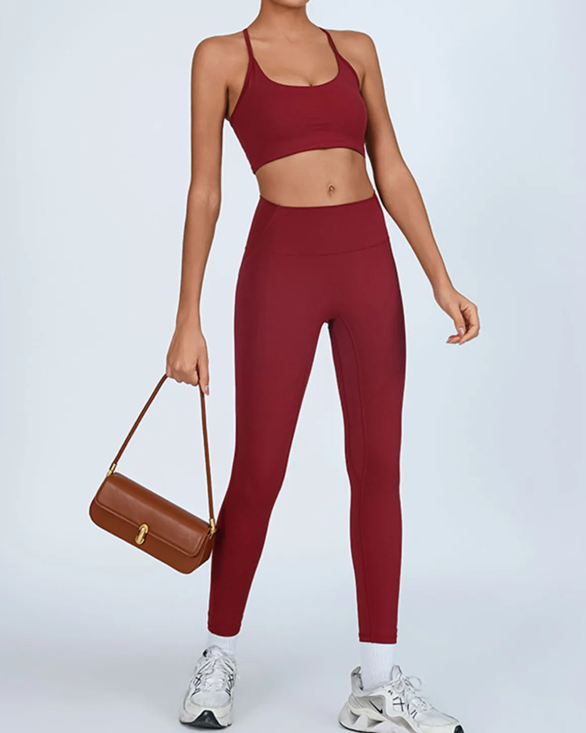 Red High Stretch Yoga Leggings