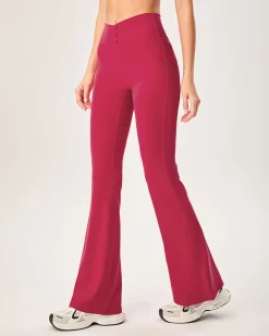 Red High Waisted Sleek Leggings