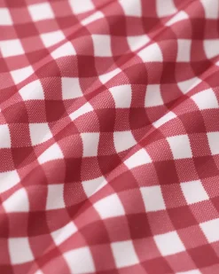 Red Plaid Tie Front Tankini Swimsuit