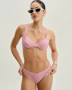 Red Plaid Underwire Bikini Set