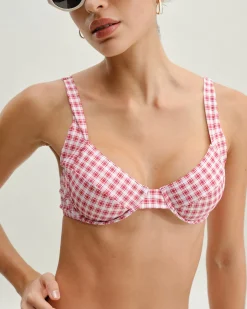 Red Plaid Underwire Bikini Set