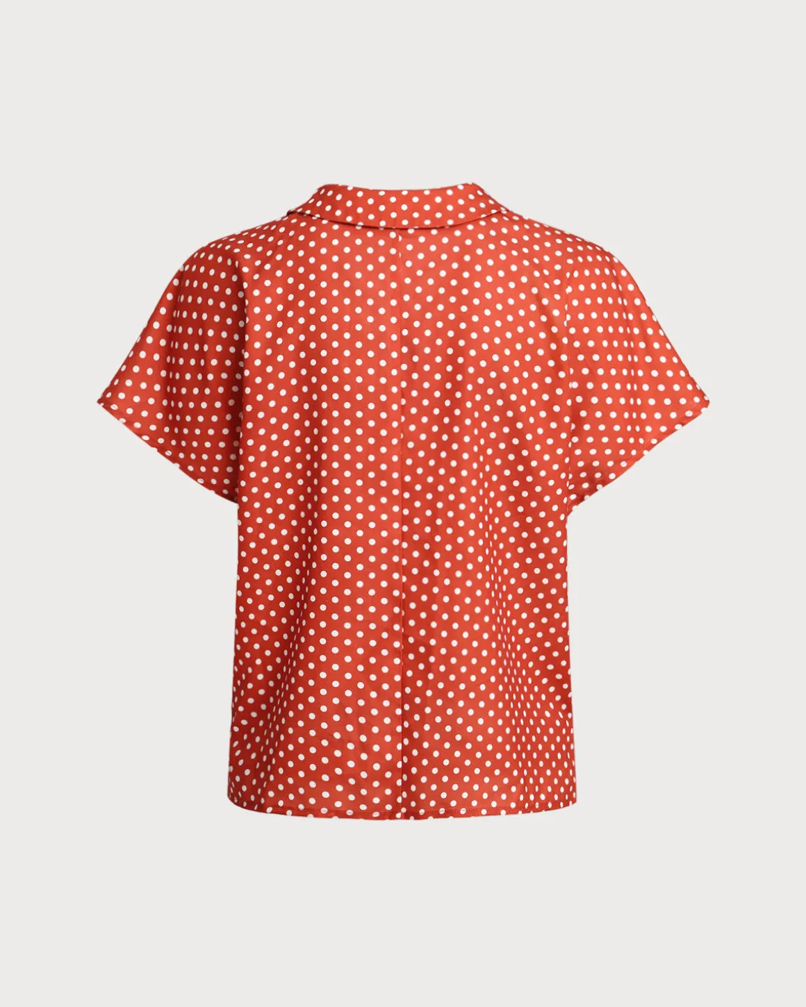 Red Polka Dot Button Blouse