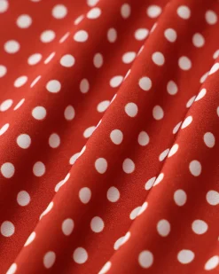 Red Polka Dot Button Blouse