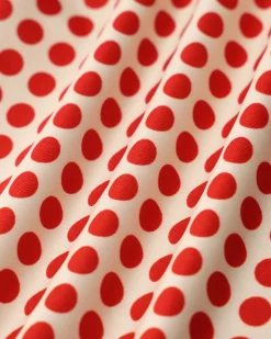Red Polka Dot U-Neck Bell Sleeve Tee
