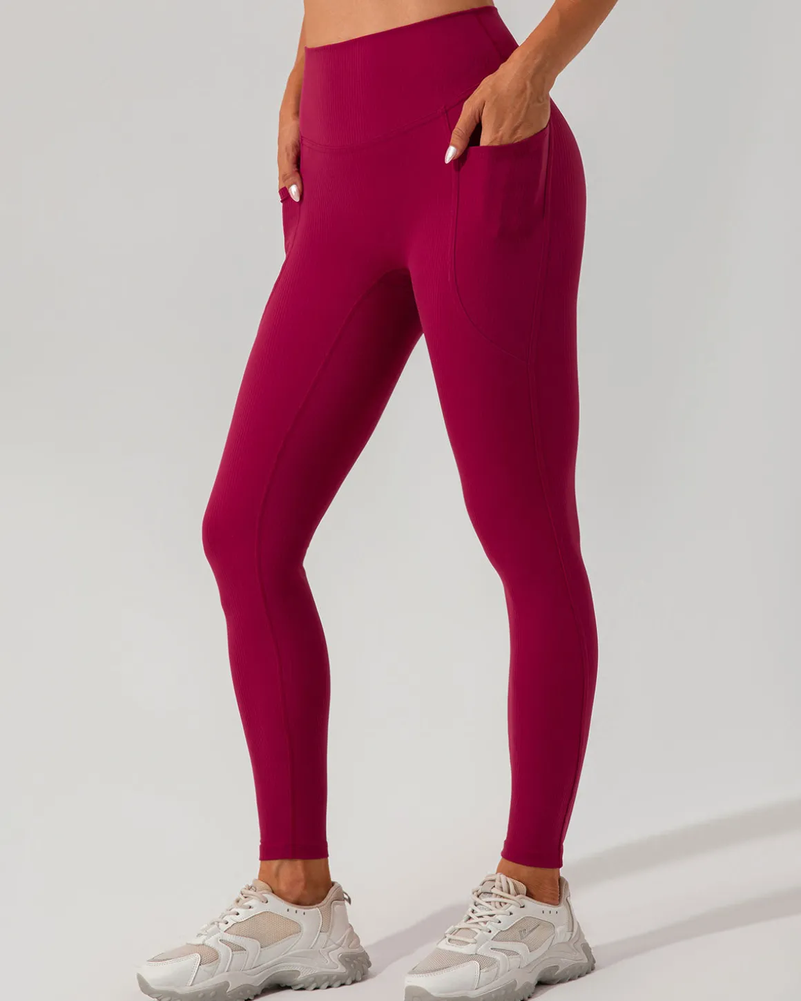 Red Quick-drying High Waisted Yoga Leggings