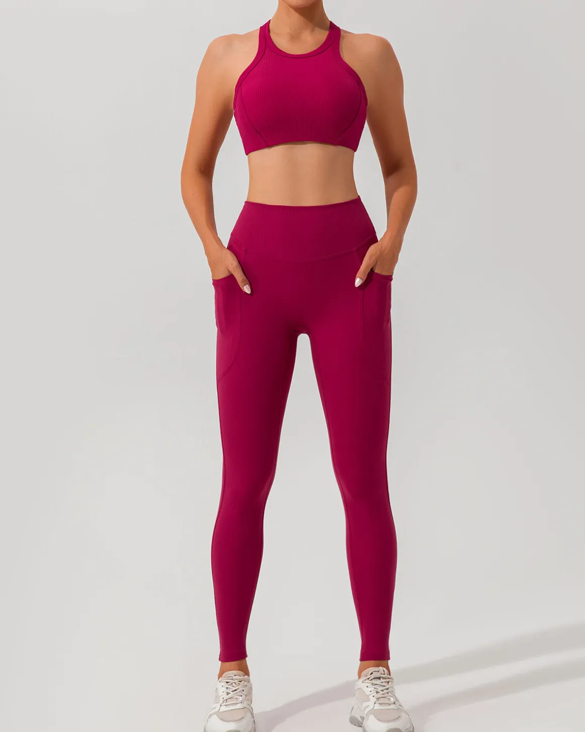 Red Quick-drying High Waisted Yoga Leggings