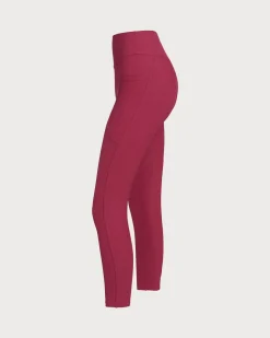 Red Quick-drying High Waisted Yoga Leggings
