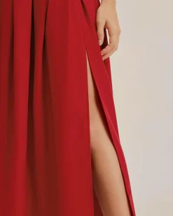 Red Skirt Two Piece Set