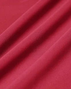 Red Square Neck Pocket Slip Midi Dress