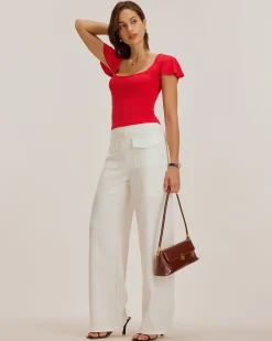 Red U Neck Slim T-shirt