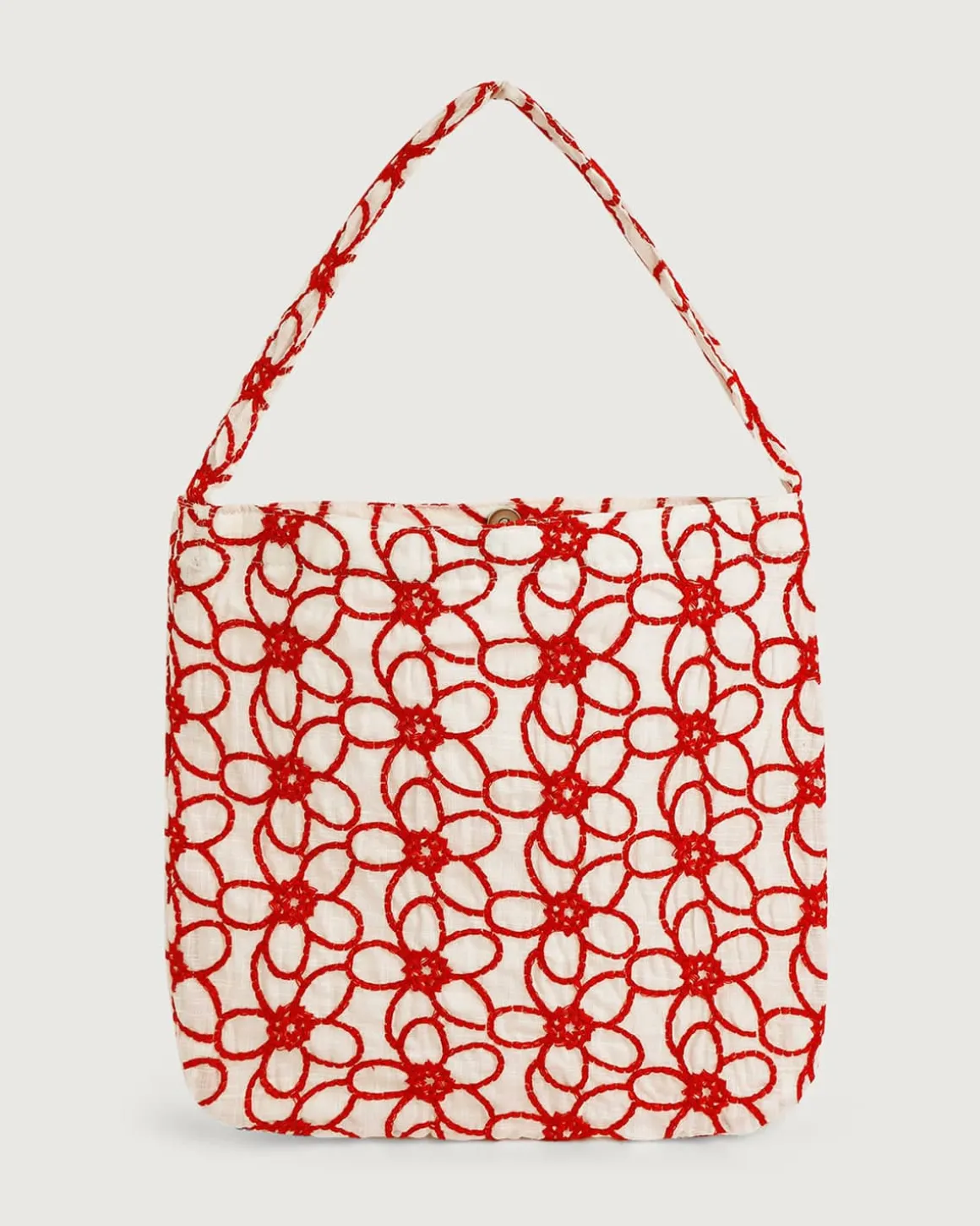 SpiArt The Floral Embroidery Cotton Shoulder Bag