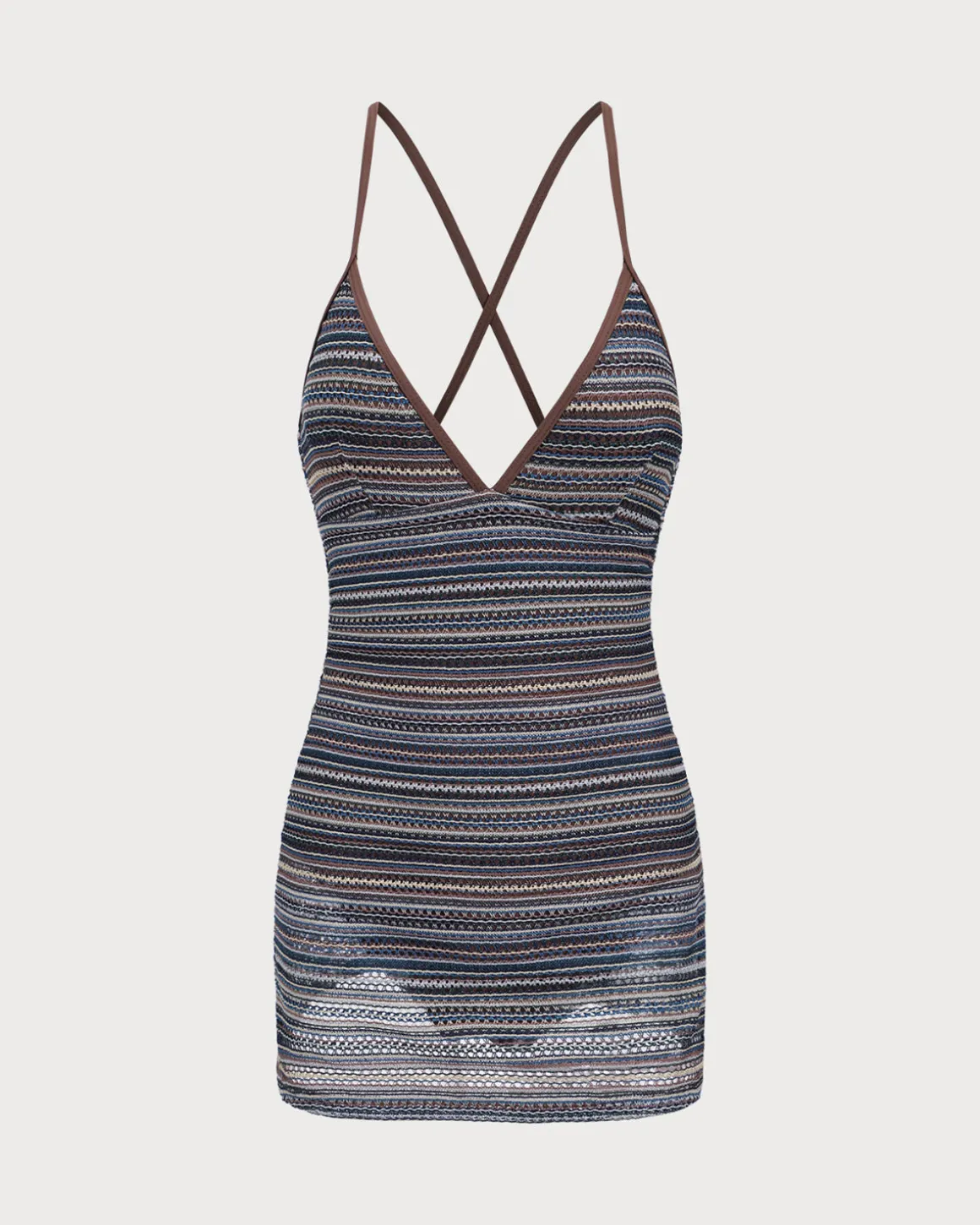 Striped Backless One-Piece Swimsuit