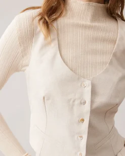 The Apricot Round Neck Button Up Waistcoat
