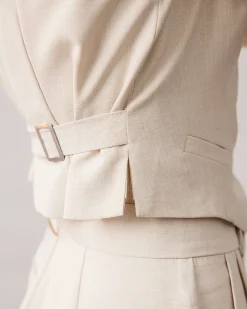 The Apricot Round Neck Button Up Waistcoat