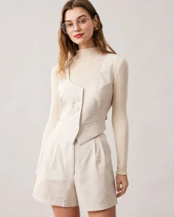 The Apricot Round Neck Button Up Waistcoat