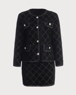 The Argyle Cardigan And Mini Skirt Set