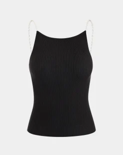 The Beaded Strap Ribbed Cami Top