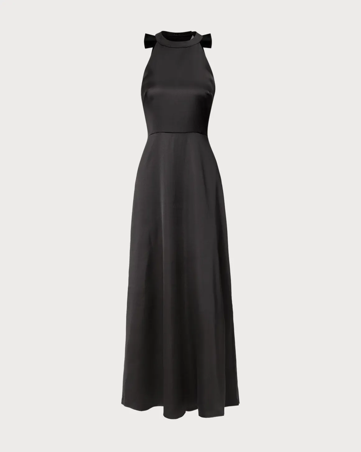 The Black Halter Bowknot Cutout Maxi Dress