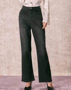 The Black High Waisted Wide Leg Jeans