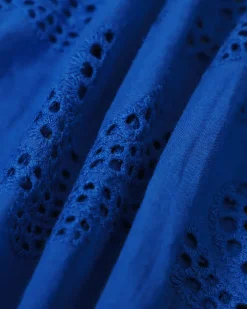 The Blue Sweetheart Neck Embroidery Slip Midi Dress