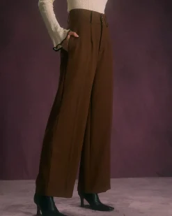 The Coffee Button Slant Pocket Straight Pants