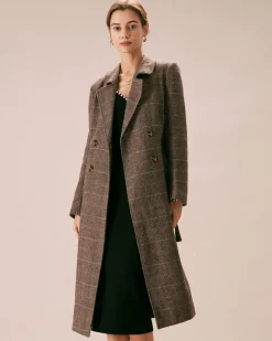 The Coffee Lapel Belted Double Breasted Coat