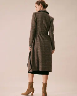 The Coffee Lapel Belted Double Breasted Coat