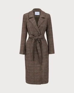 The Coffee Lapel Belted Double Breasted Coat