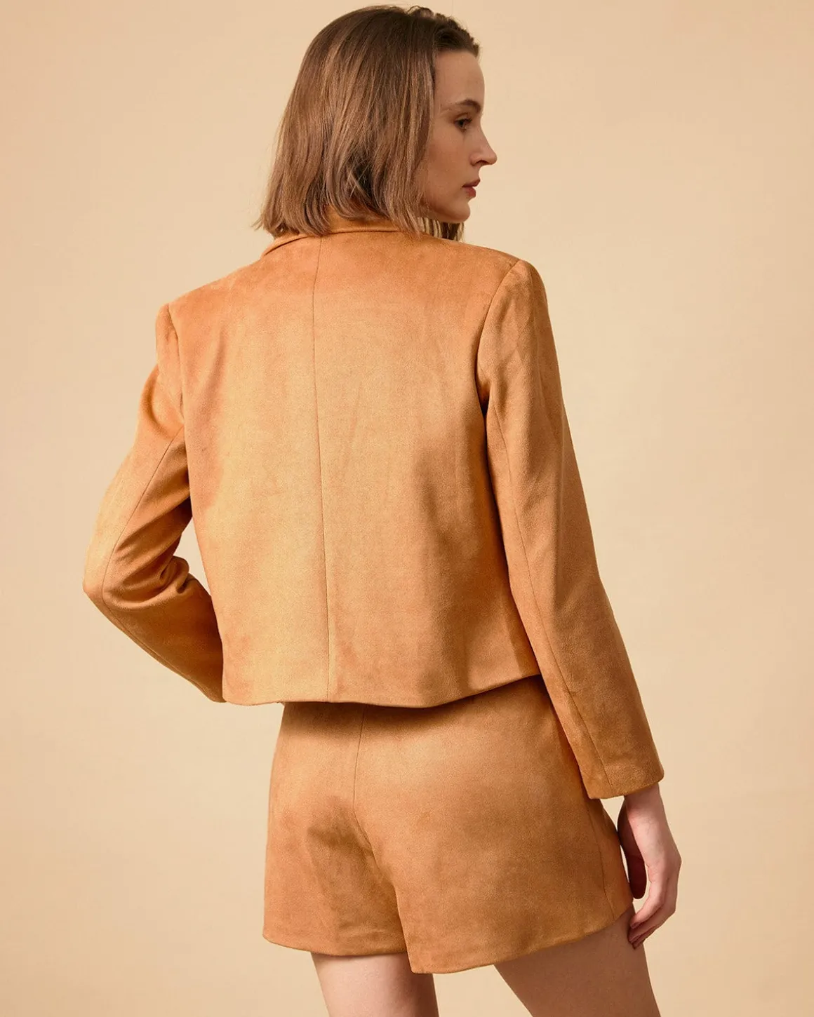 The Collared Buttons Suede Blazer