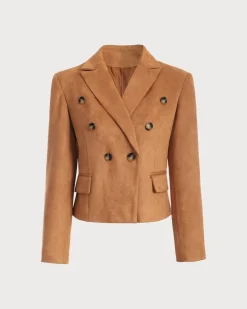 The Collared Buttons Suede Blazer