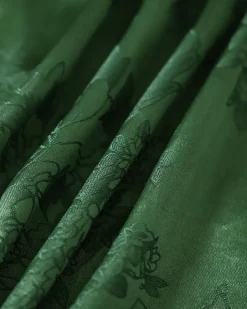 The Green Cowl Neck Jacquard Satin Maxi Dress