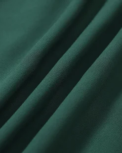 The Green Stand Collar Sheer Slit Mini Dress