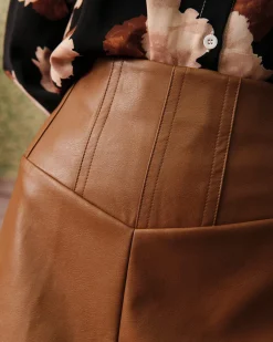 The High Waisted PU Leather A-line Mini Skirt