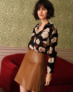 The High Waisted PU Leather A-line Mini Skirt