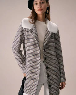 The Khaki Lapel Single Breasted Plaid Blazer