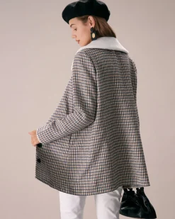 The Khaki Lapel Single Breasted Plaid Blazer