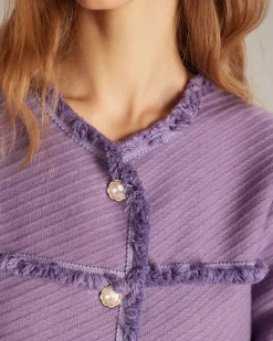 The Purple Crew Neck Single Breasted Jacket