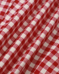 The Red Boat Neck Plaid Mini Dress