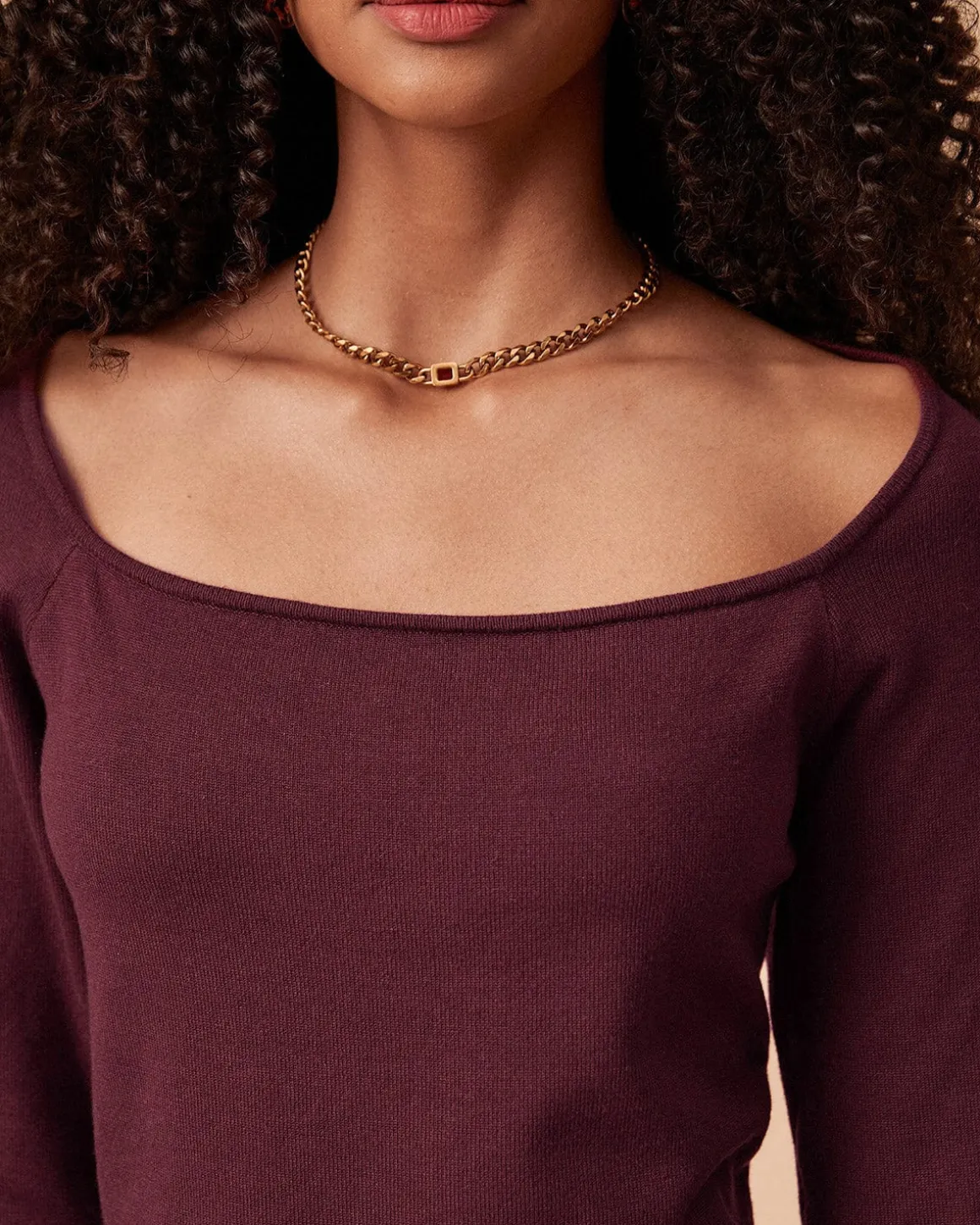 The Red Square Neck Long Sleeve Sweater Dress
