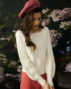 The Romance Cable Knit Crew Sweater