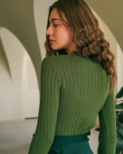 The Round Neck Ribbed Knit Sweater