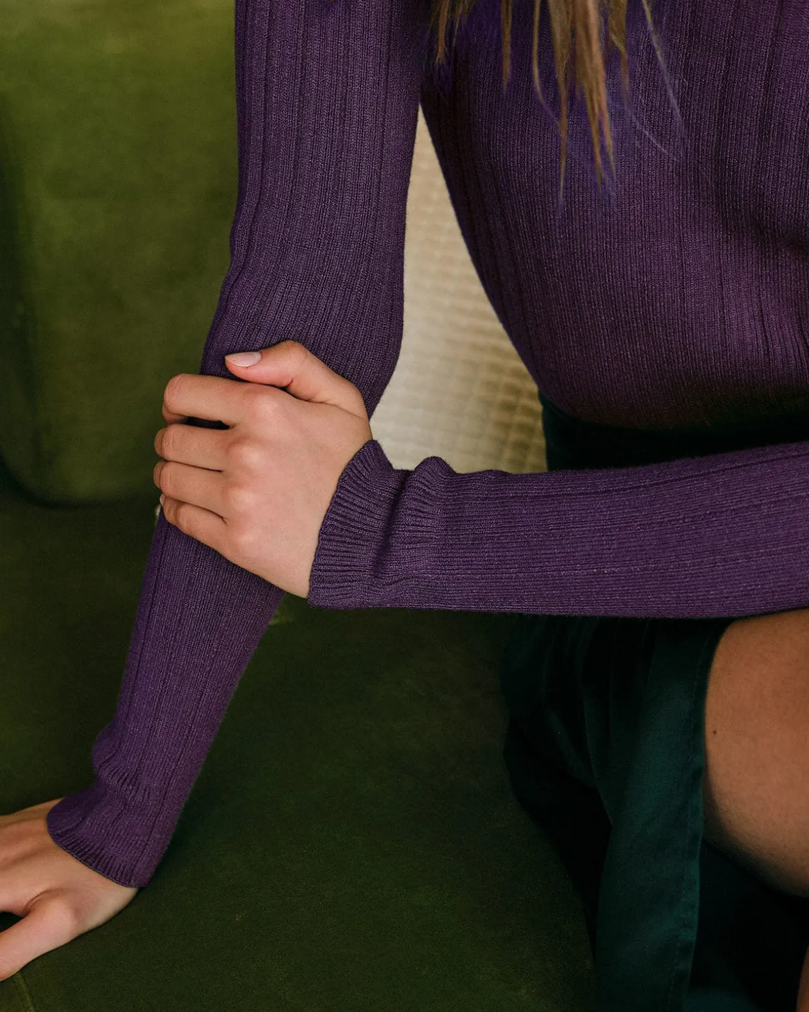 The Round Neck Ribbed Knit Sweater