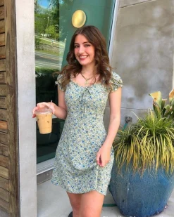 The Ruffle Edge Floral Mini Dress