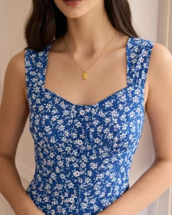 The Single-breasted Floral Midi Dress