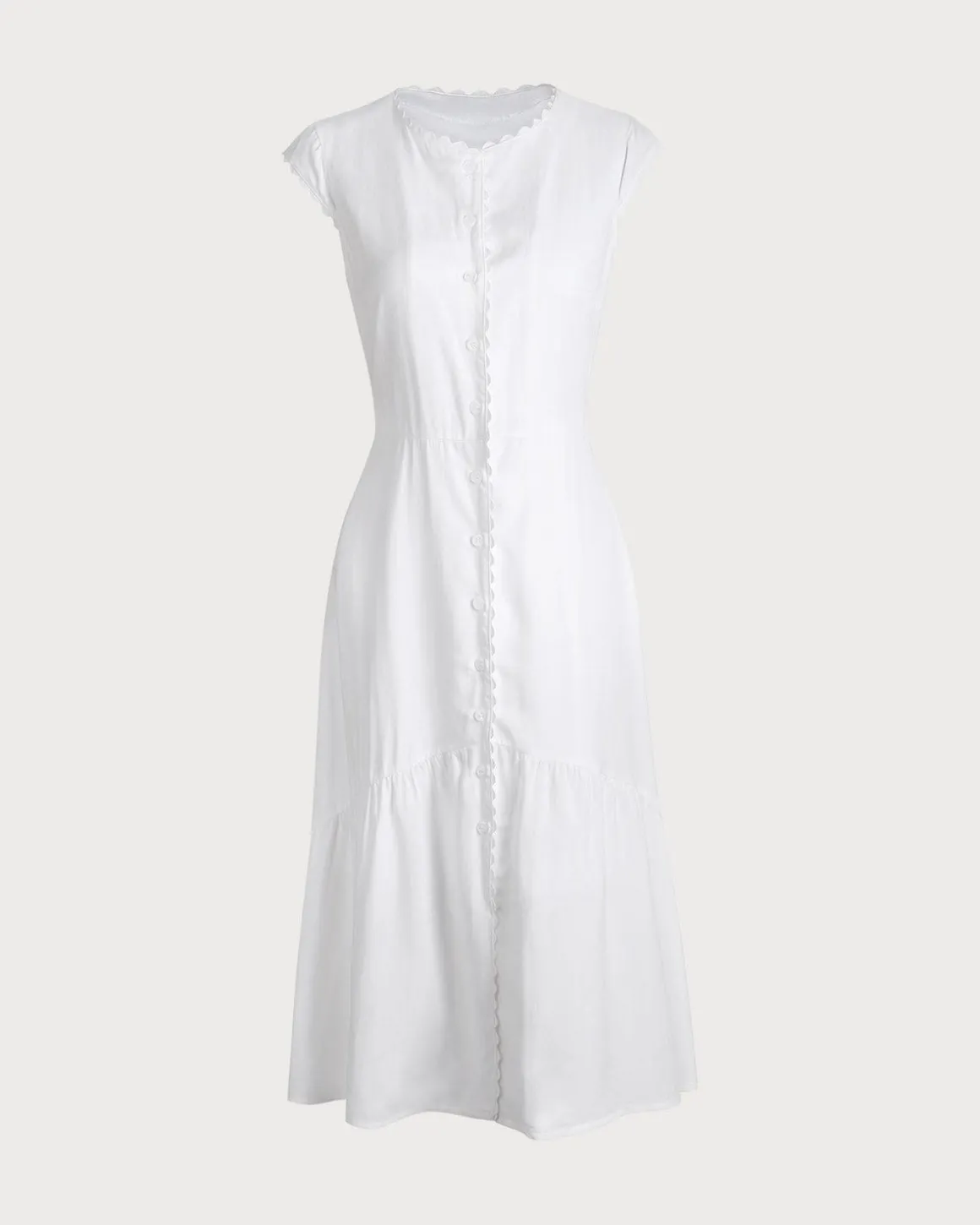 The Solid Color Lapel Midi Dress