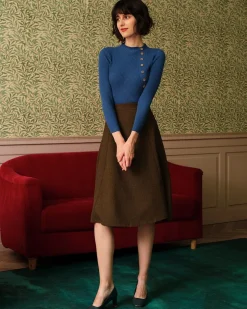 The Solid High Waisted Tweed Skirt