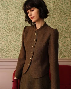 The Solid Retro Single-breasted Tweed Jacket